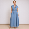 [MIXMUSE.COUTURE] Vestito Lungo Smanicato Con Bottoni