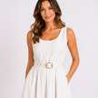 [MIXMUSE.COUTURE] Vestito Lungo In Cotone Con Scollo Ampio