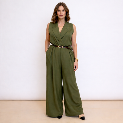 [MIXMUSE.COUTURE] Jumpsuit Gessata Con Cintura
