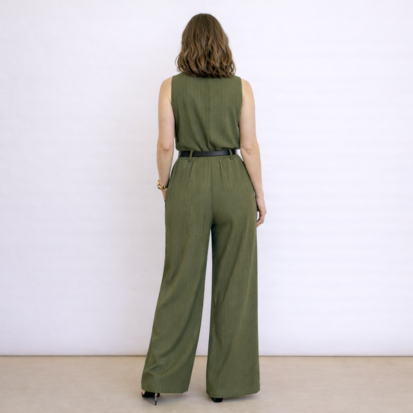 [MIXMUSE.COUTURE] Jumpsuit Gessata Con Cintura