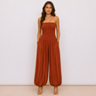 [MIXMUSE.NOHO] Tuta Pantalone A Fascia Con Corpetto Arricciato