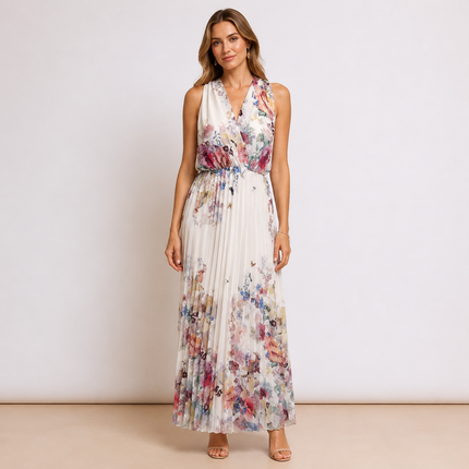 [MIXMUSE.NOHO] Vestito Plissettato Con Stampa Floreale