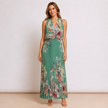 [MIXMUSE.NOHO] Vestito Plissettato Con Stampa Floreale