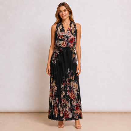 [MIXMUSE.NOHO] Vestito Plissettato Con Stampa Floreale