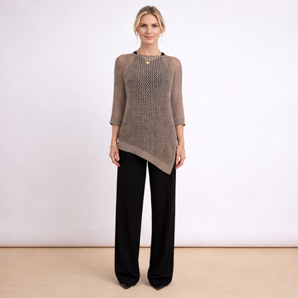 [MIXMUSE.NOHO] Noa, Maglia Traforata Con Taglio Asimmetrico