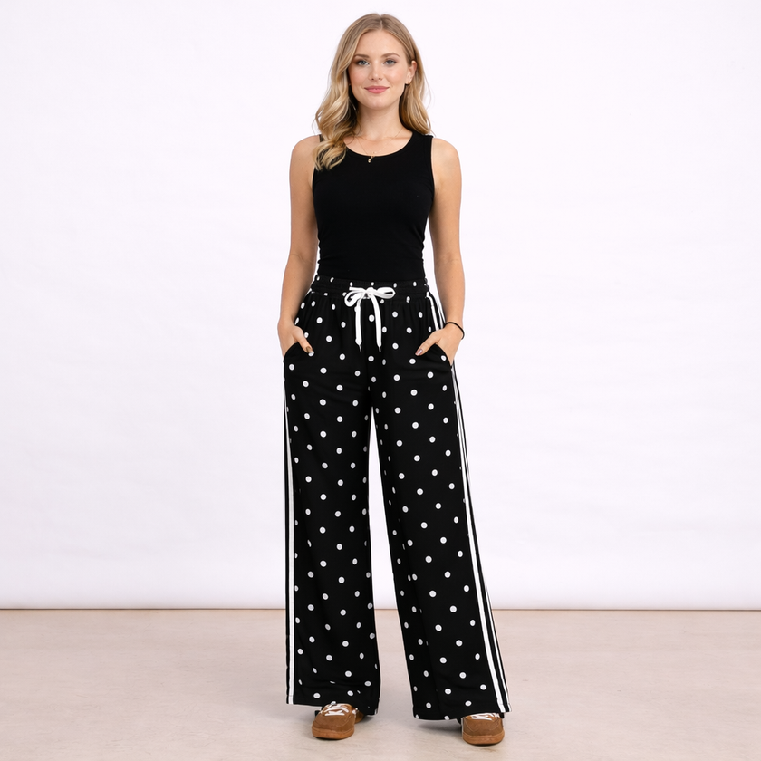 [MIXMUSE.SOUL] Pantaloni A Pois Con Banda Laterale