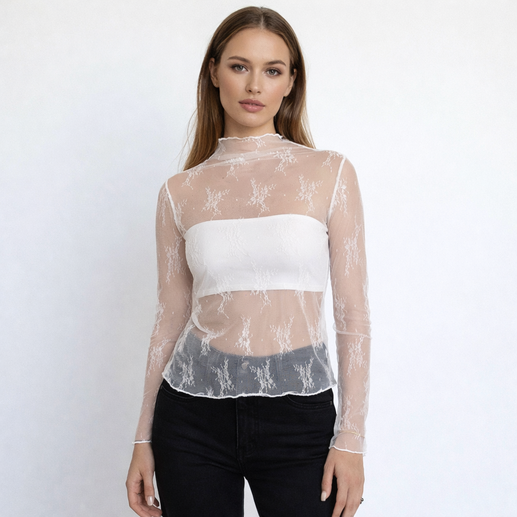 [MIXMUSE.SOUL] Maglia In Pizzo Velata