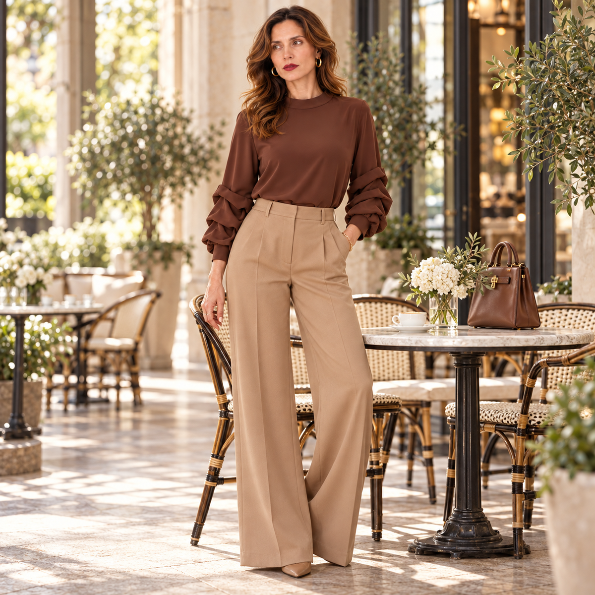 [MIXMUSE.NOHO] Elodie, Camicia Con Volant Sulle Maniche