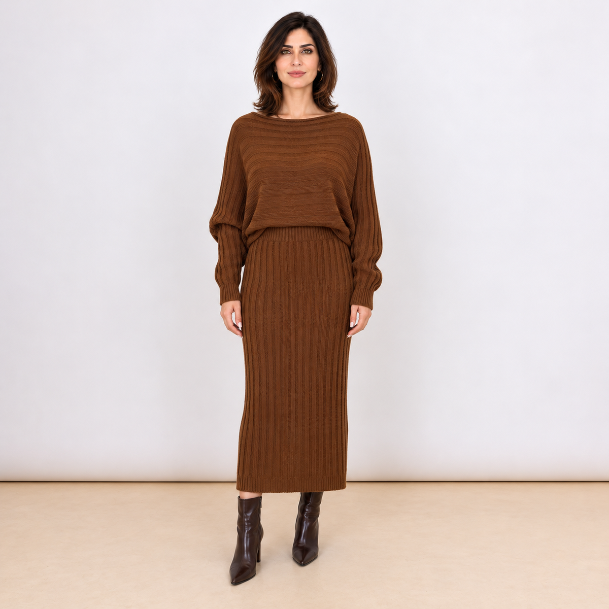 [MIXMUSE.COUTURE] Candy, Completo In Maglia Con Gonna A Coste