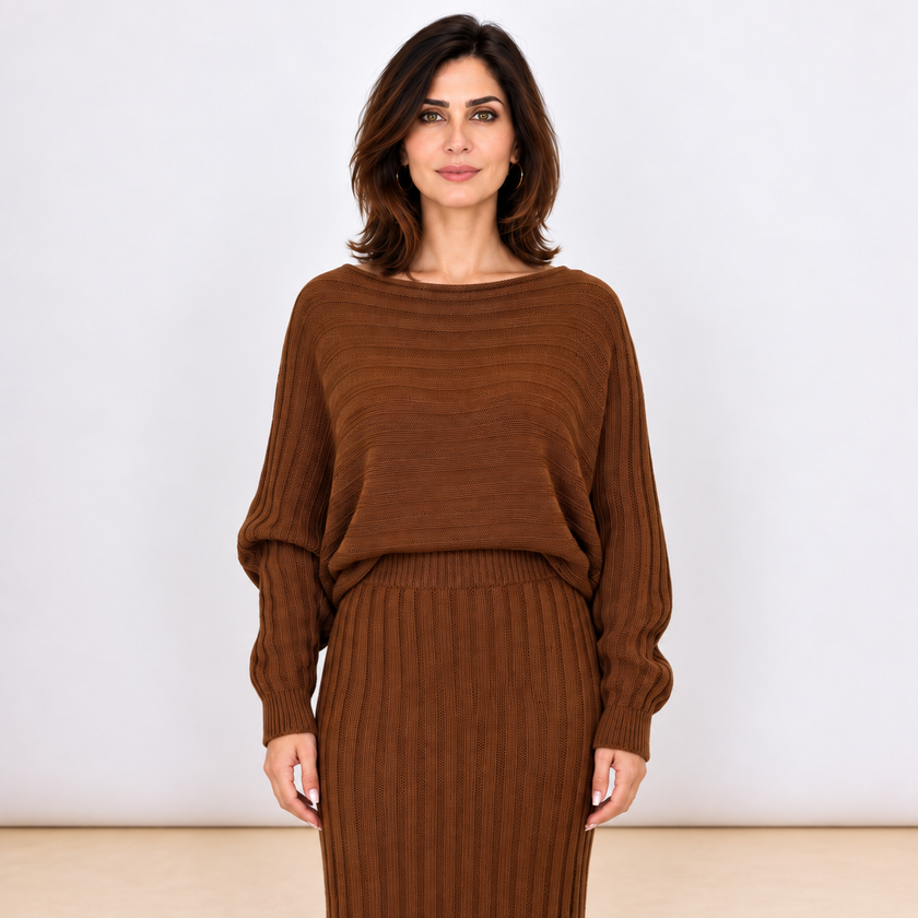 [MIXMUSE.COUTURE] Candy, Completo In Maglia Con Gonna A Coste