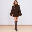 [MIXMUSE] Cappotto A Mantella Con Bottoni Dorati