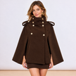 [MIXMUSE] Cappotto A Mantella Con Bottoni Dorati