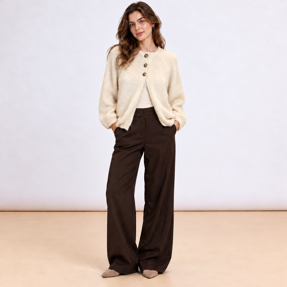 [MIXMUSE] Cardigan In Maglia Morbida Con Bottoni
