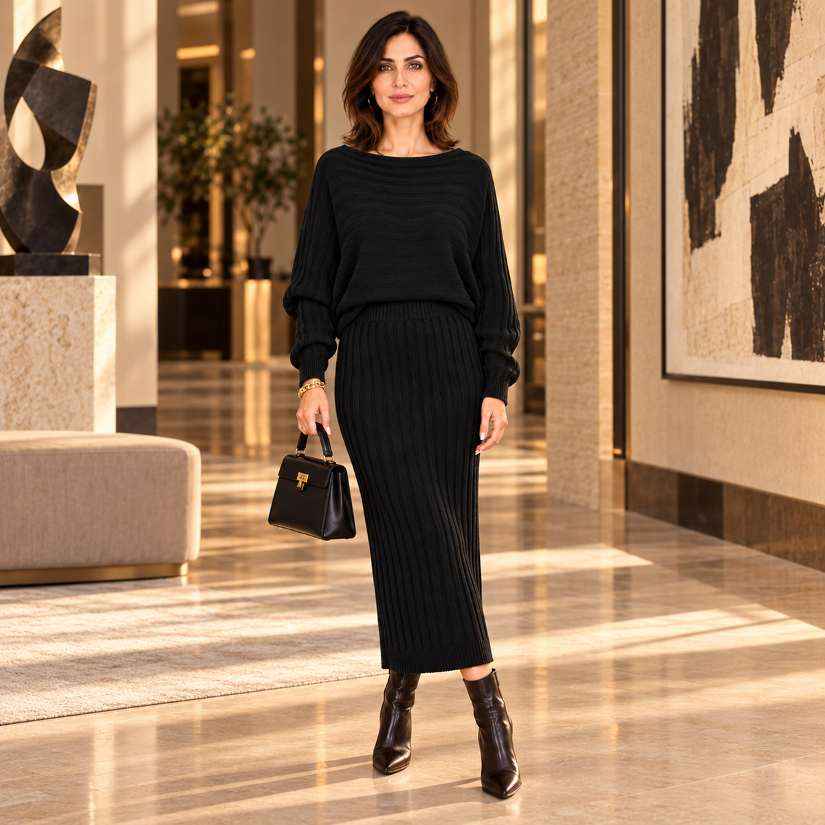 [MIXMUSE.COUTURE] Candy, Completo In Maglia Con Gonna A Coste