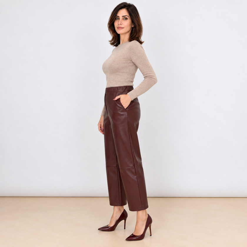 [MIXMUSE.COUTURE] Capri-broek van imitatieleer