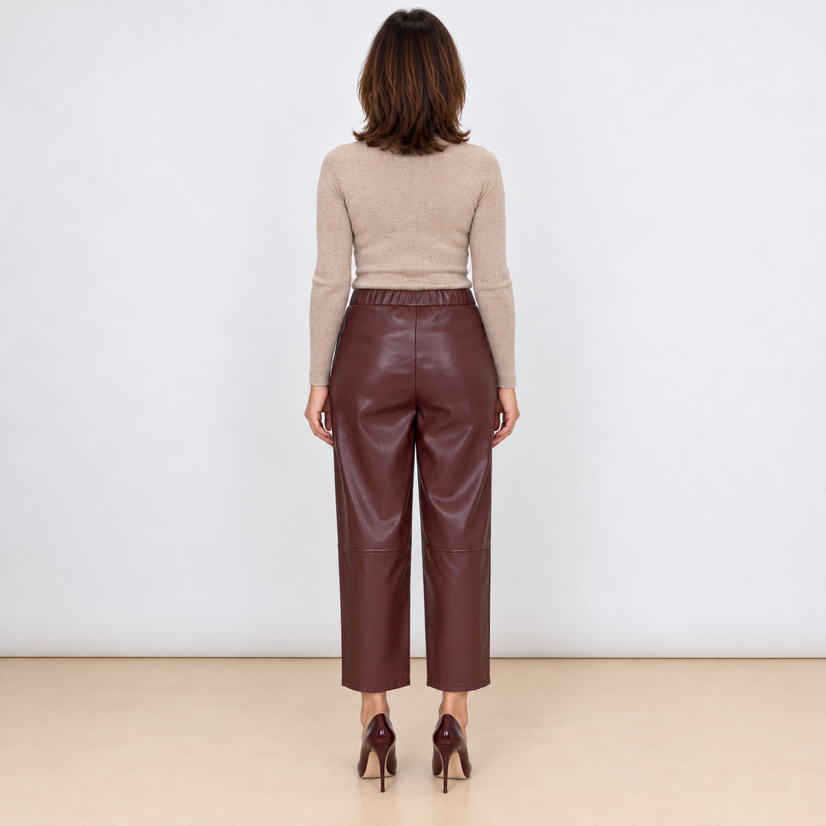 [MIXMUSE.COUTURE] Capri-broek van imitatieleer