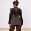 [MIXMUSE.NOHO] Blazer Con Frange A Contrasto