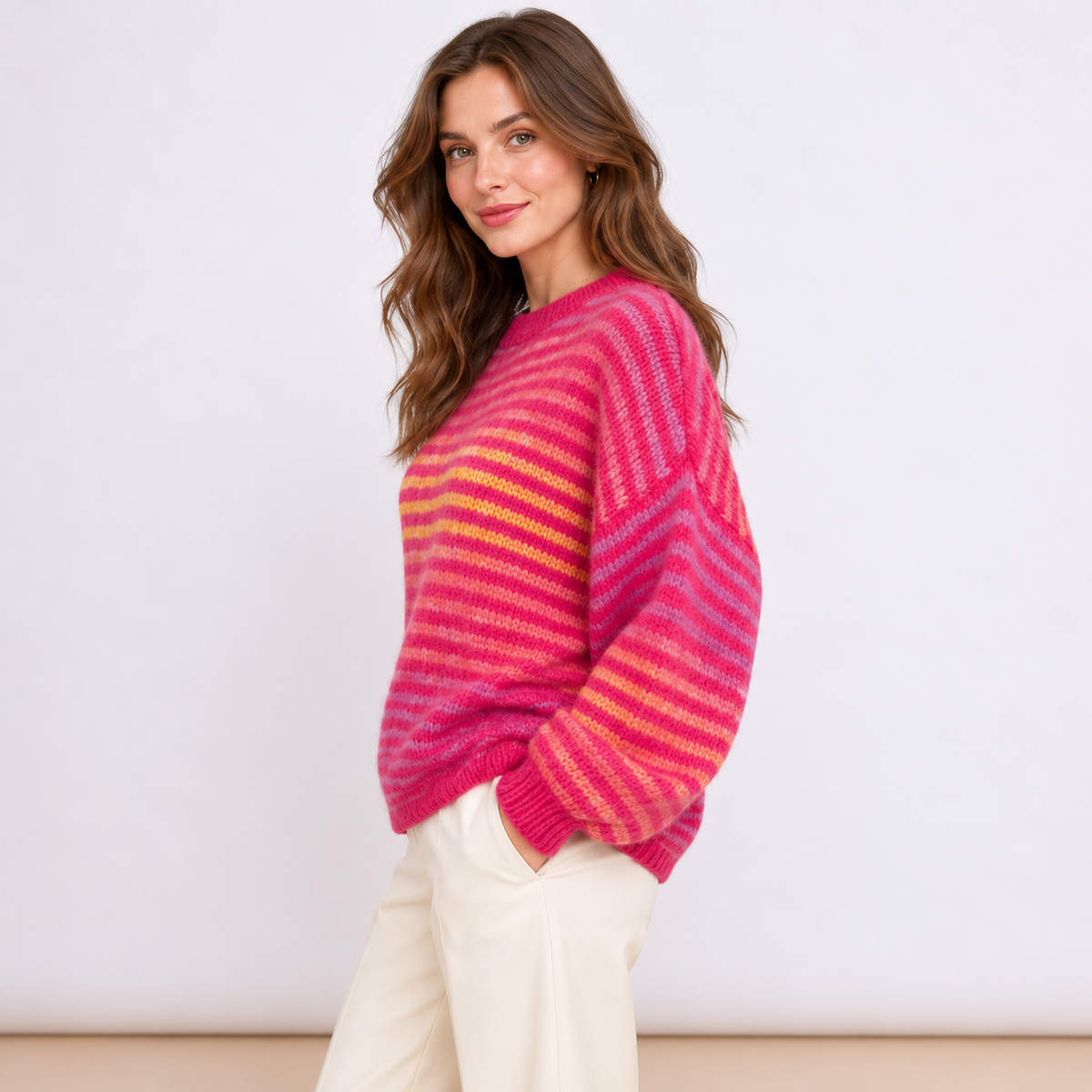 [MIXMUSE.SOUL] Maglione Multicolor A Righe