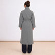 [MIXMUSE] Cappotto Lungo Con Cintura In Vita E Bottoni