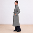 [MIXMUSE] Cappotto Lungo Con Cintura In Vita E Bottoni