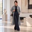 [MIXMUSE] Cappotto Lungo Con Cintura In Vita E Bottoni