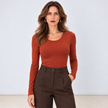 [MIXMUSE.NOHO] Body A Maniche Lunghe Con Scollo Rotondo