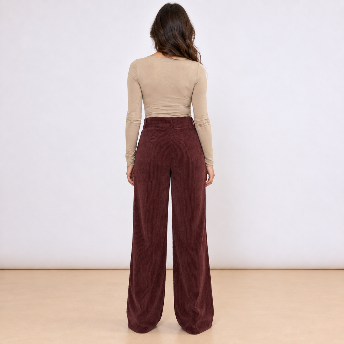 [MIXMUSE] Pantalone In Velluto A Coste Con Tasche Frontali