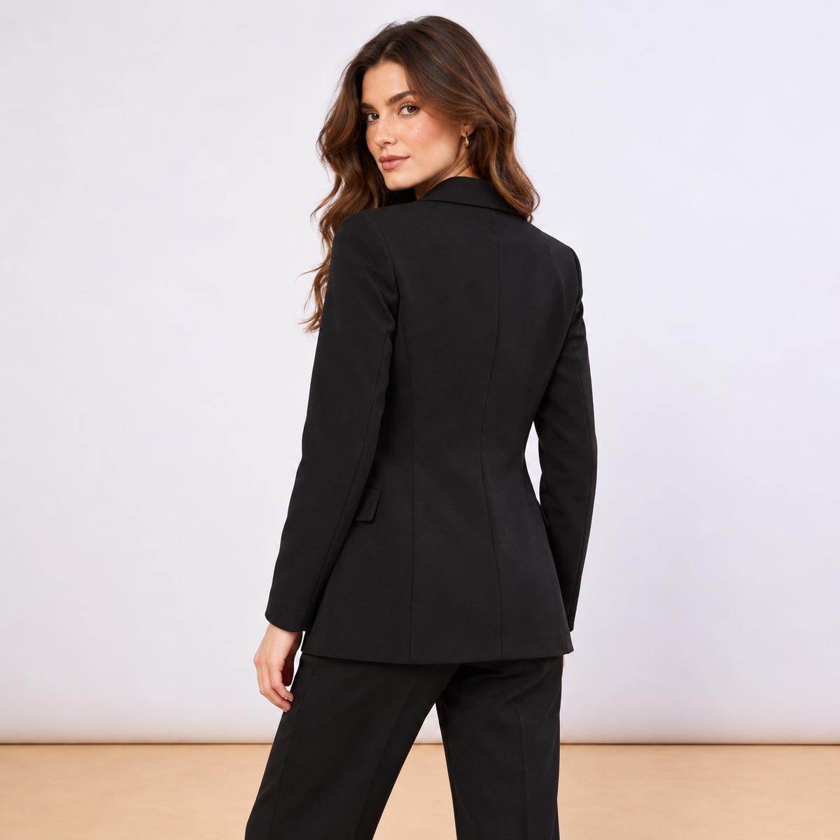 [MIXMUSE] Blazer Nero Elegante Monopetto con Revers