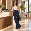 [MIXMUSE] Priscilla, Pantalone Con Pinces E Vita Elasticizzata