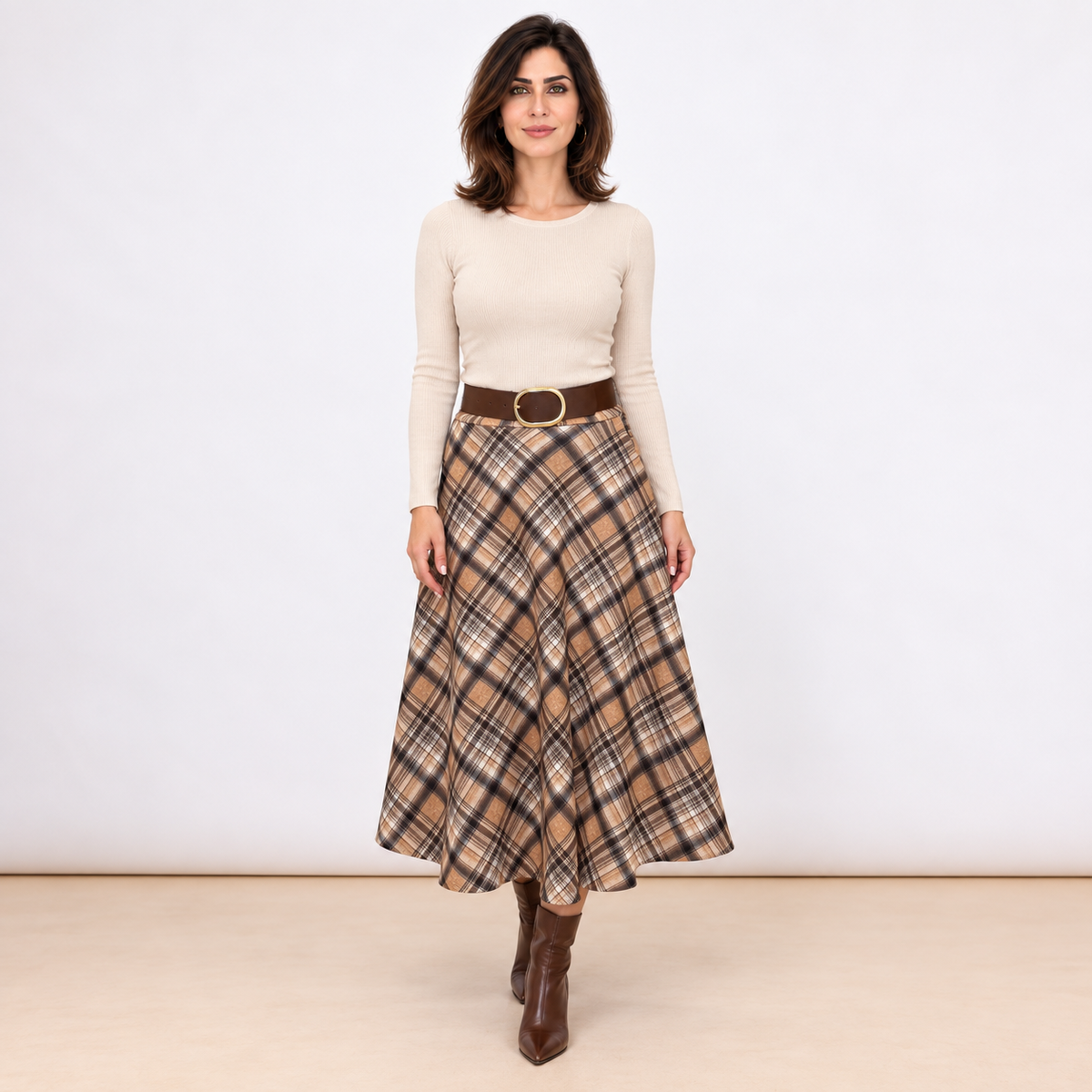 [MIXMUSE.COUTURE] Gonna Svasata Tartan Con Cintura