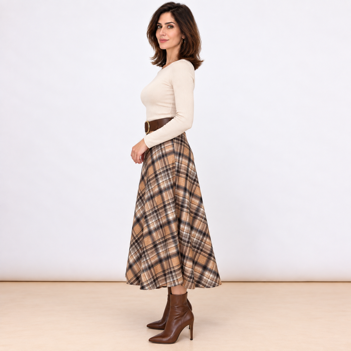 [MIXMUSE.COUTURE] Gonna Svasata Tartan Con Cintura
