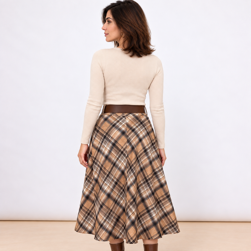 [MIXMUSE.COUTURE] Gonna Svasata Tartan Con Cintura