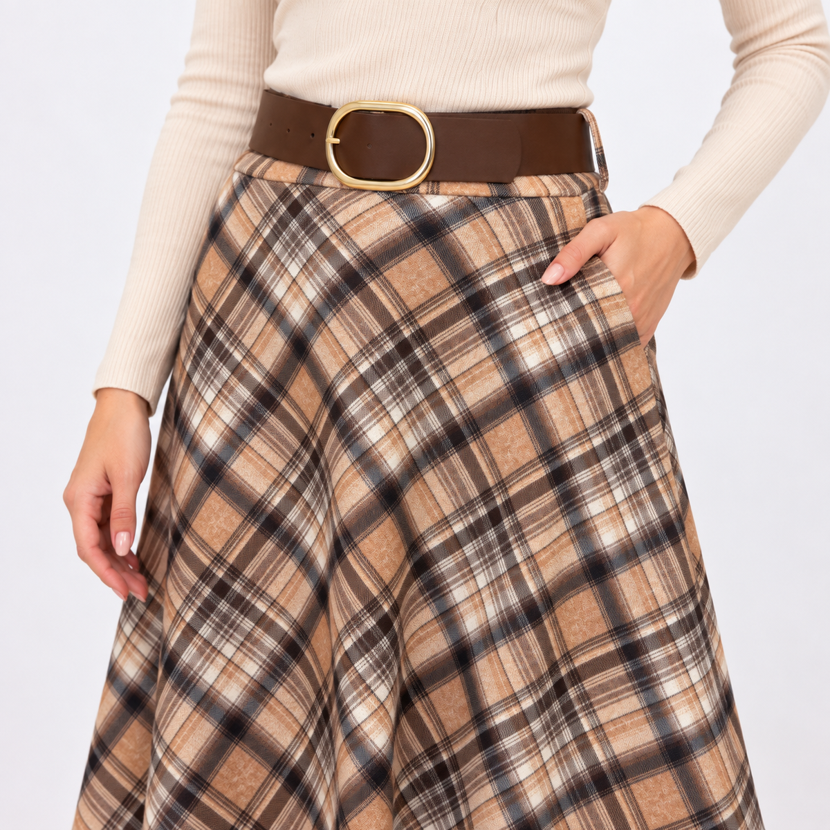 [MIXMUSE.COUTURE] Gonna Svasata Tartan Con Cintura