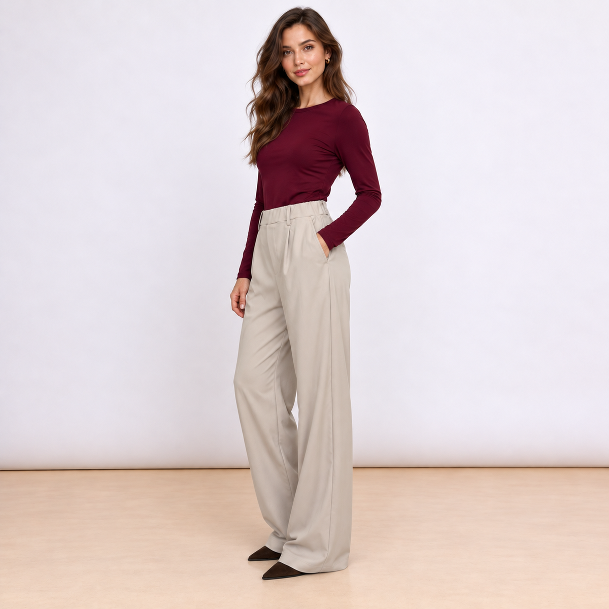 [MIXMUSE] Pantalone Elasticizzato Con Pinces