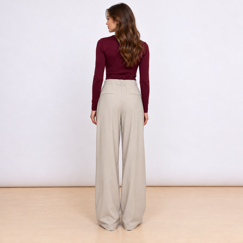 [MIXMUSE] Pantalone Elasticizzato Con Pinces