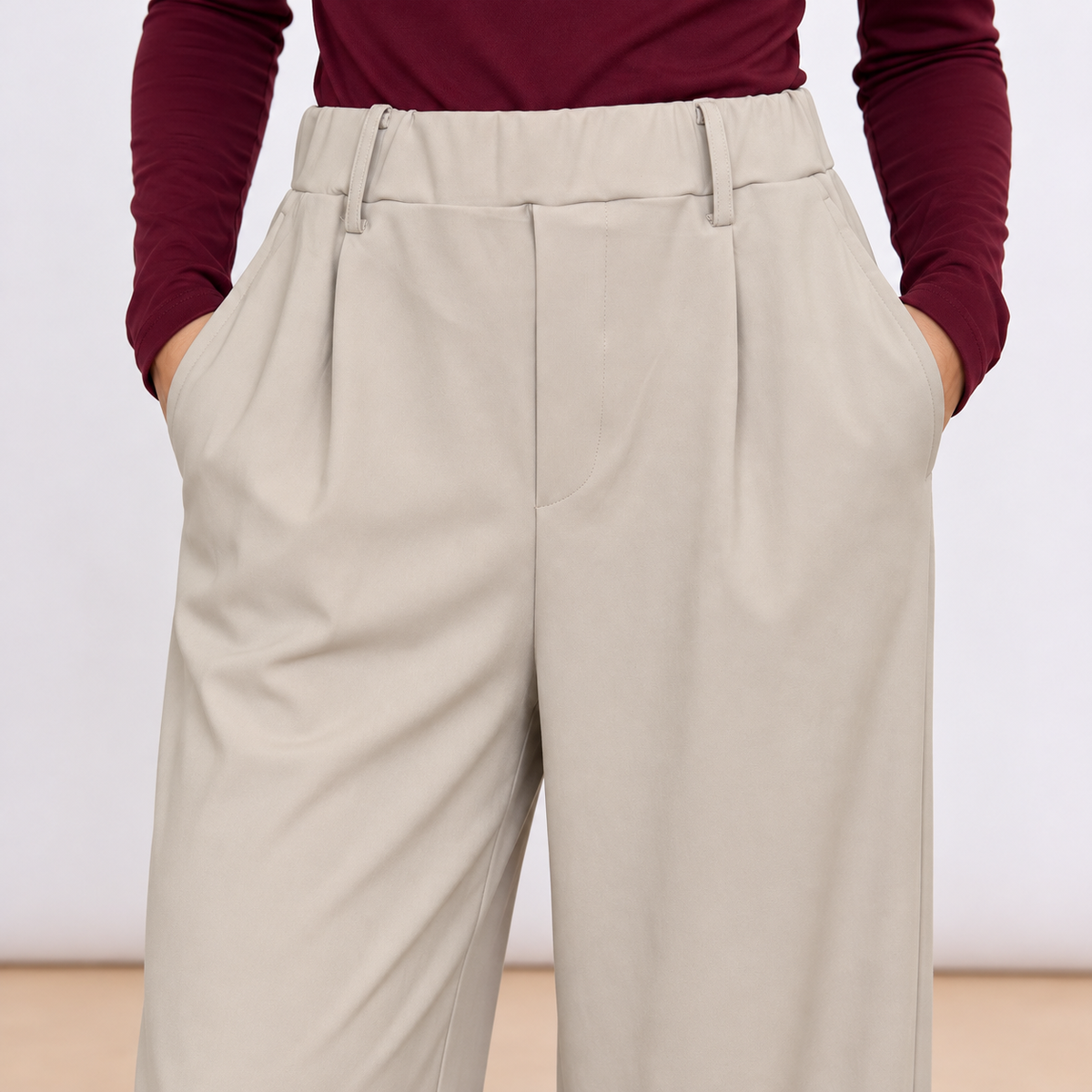 [MIXMUSE] Pantalone Elasticizzato Con Pinces