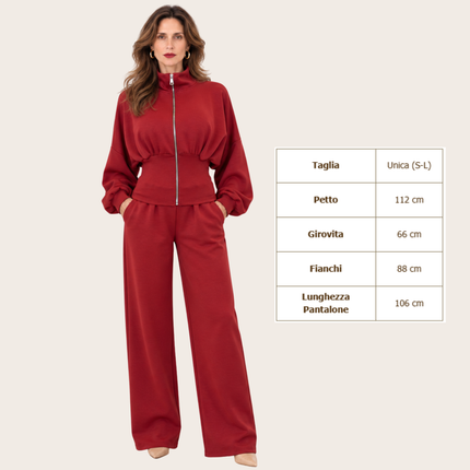 [MIXMUSE.NOHO] Completo Tuta con Giacca Zip Sagomata e Pantalone Coordinato