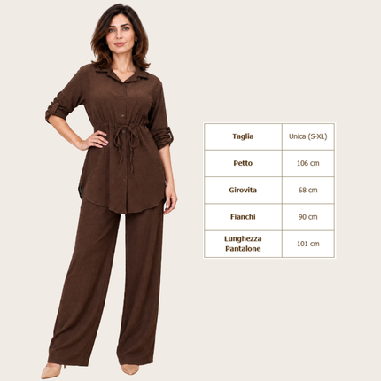[MIXMUSE.COUTURE] Completo Pantalone Con Camicia E Coulisse In Vita