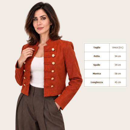 [MIXMUSE.COUTURE] Giacca Corta Con Alamari E Bottoni Dorati