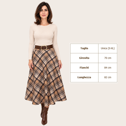 [MIXMUSE.COUTURE] Gonna Svasata Tartan Con Cintura