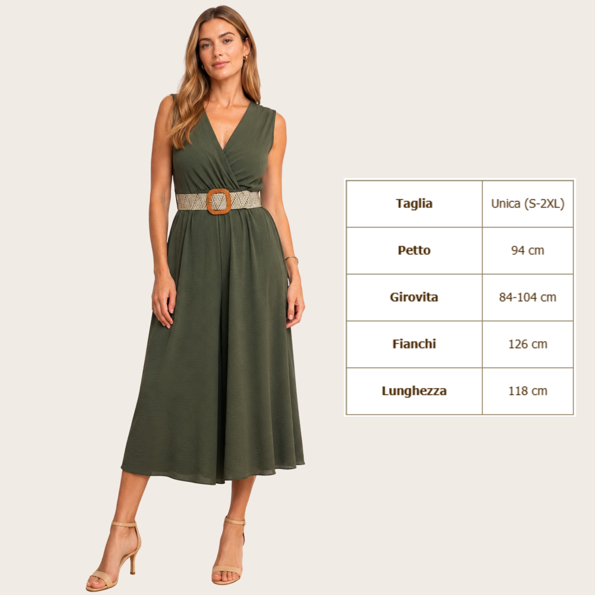 [MIXMUSE.COUTURE] Jumpsuit Scicchissima, Con Scollo Incrociato E Cintura