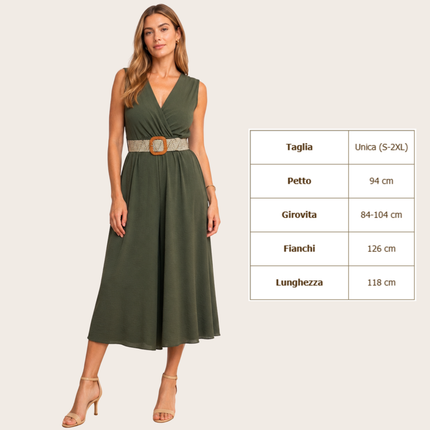 [MIXMUSE.COUTURE] Jumpsuit Scicchissima, Con Scollo Incrociato E Cintura