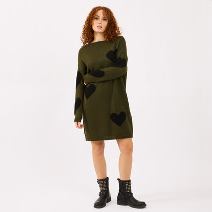 [MIXMUSE.COUTURE] Vestito Love, In Maglia Con Cuori