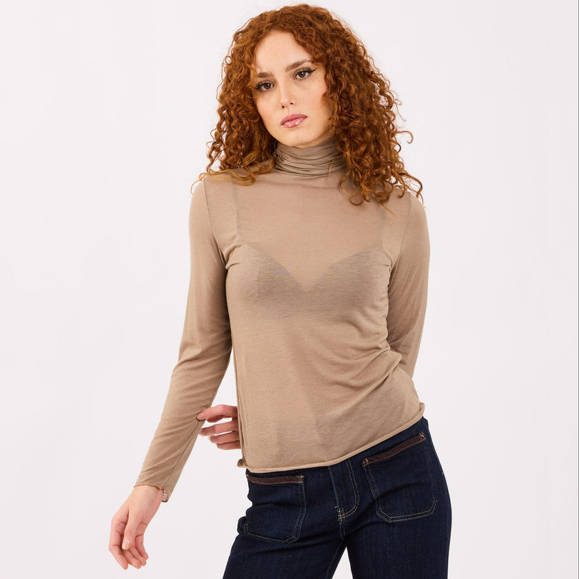 [MIXMUSE.COUTURE] Maglia Giulia Basic a Maniche Lunghe in Misto Cashmere