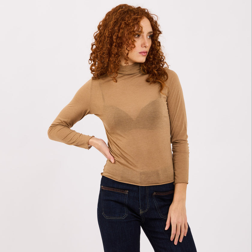 [MIXMUSE.COUTURE] Maglia Giulia Basic a Maniche Lunghe in Misto Cashmere
