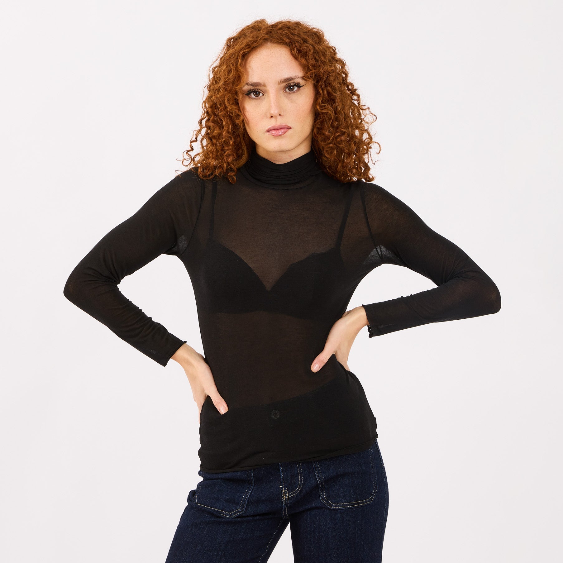 [MIXMUSE.COUTURE] Maglia Giulia Basic a Maniche Lunghe in Misto Cashmere