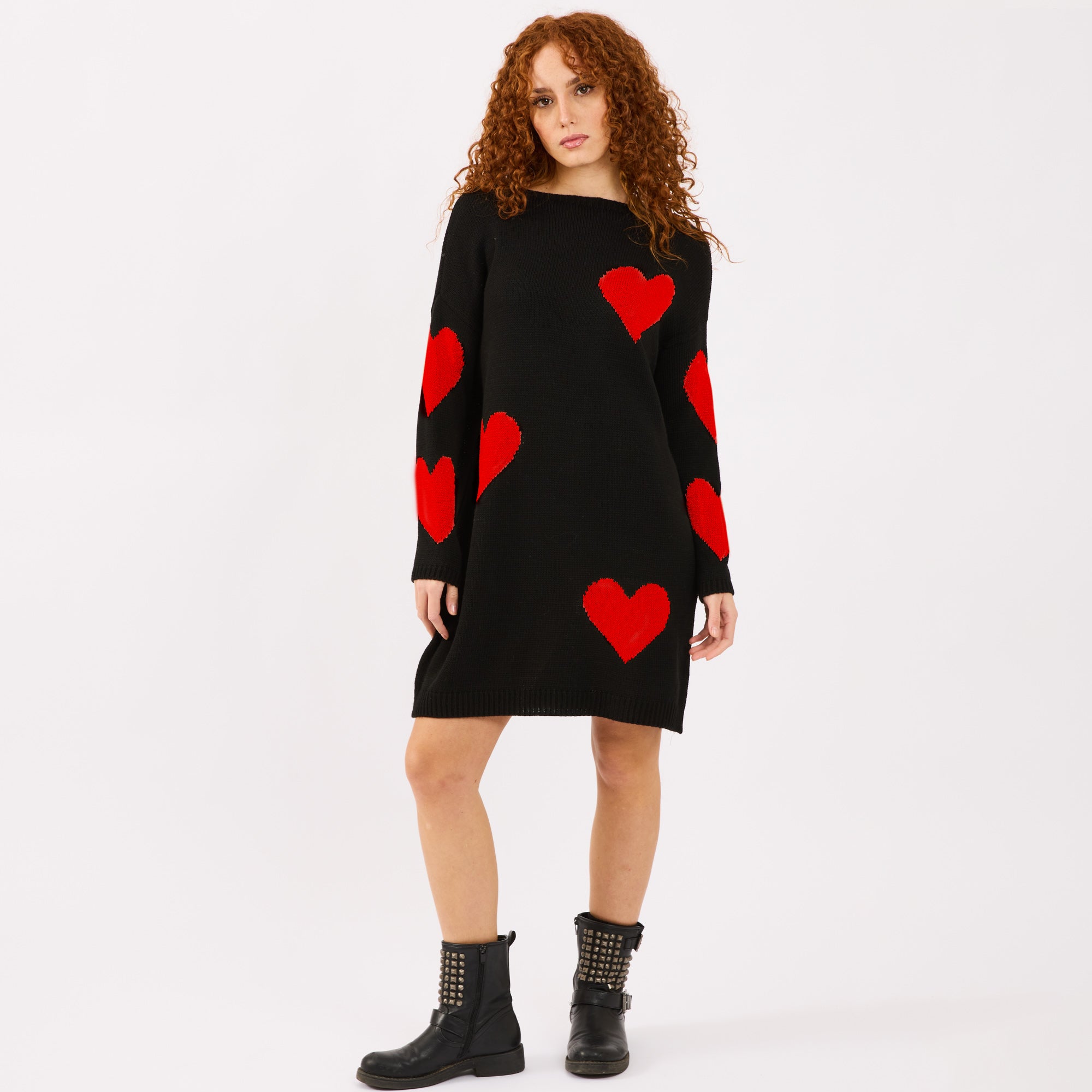 [MIXMUSE.COUTURE] Vestito Love, In Maglia Con Cuori