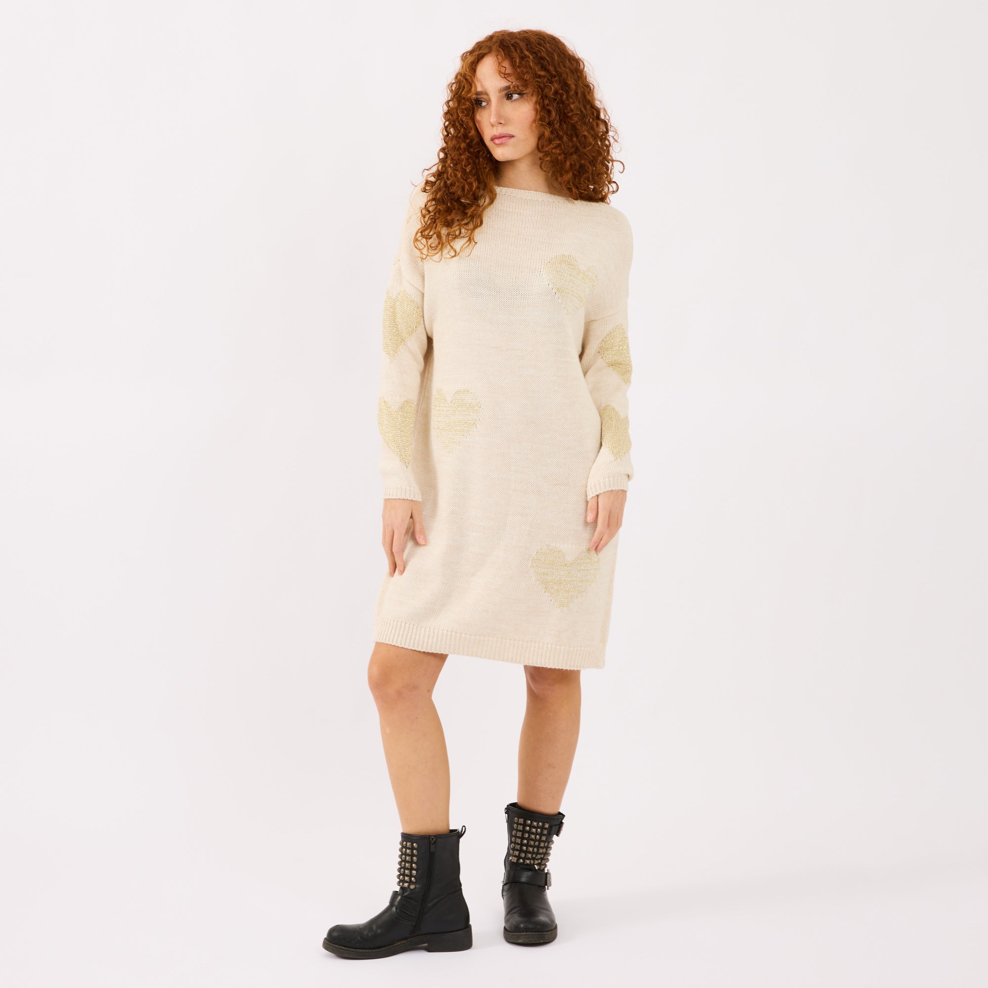 [MIXMUSE.COUTURE] Vestito Love, In Maglia Con Cuori