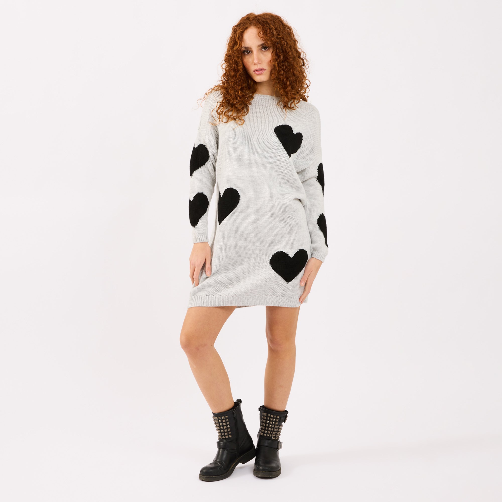 [MIXMUSE.COUTURE] Vestito Love, In Maglia Con Cuori