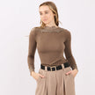 [MIXMUSE] Maglia Misto Cashmere A Maniche Lunghe